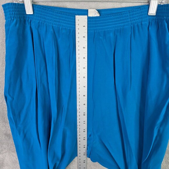 Womens 2 Piece C.W. Blue 100% Silk Button Up Shirt & Elastic Waist Pants Set M - Picture 10 of 14